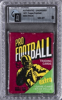 1971 Topps Football Unopened Wax Pack - GAI NM-MT 8